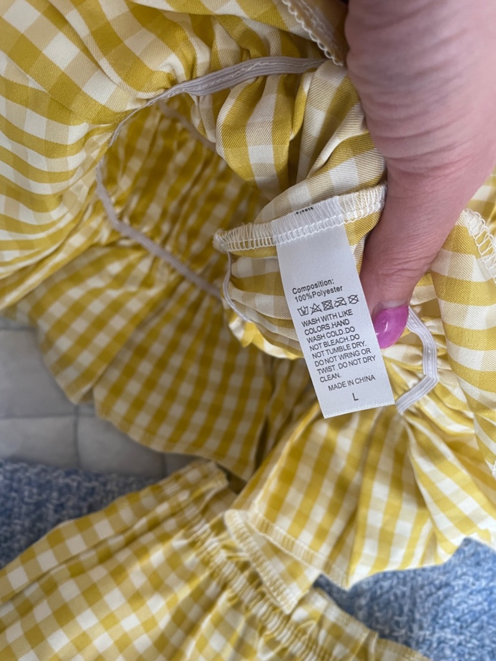 Yellow Gingham Strapless short set - Picture 5 of 5